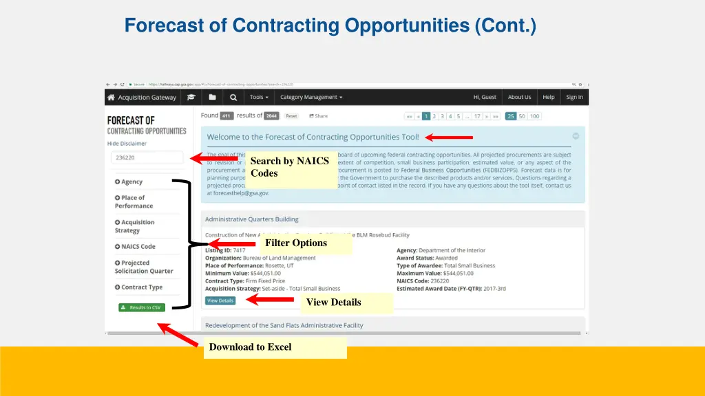 forecast of contracting opportunities cont 1