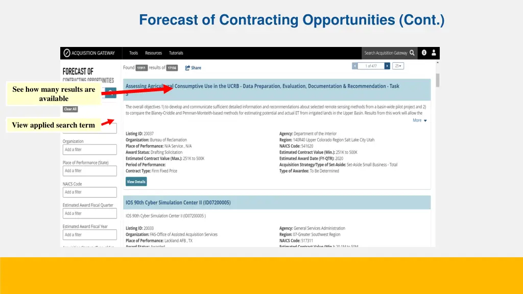 forecast of contracting opportunities cont 3