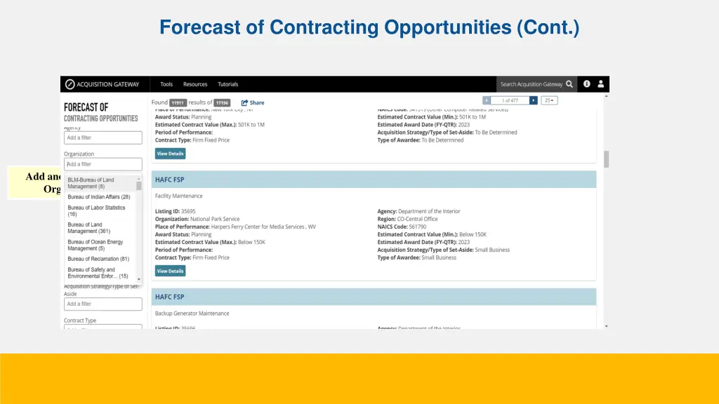 forecast of contracting opportunities cont 5