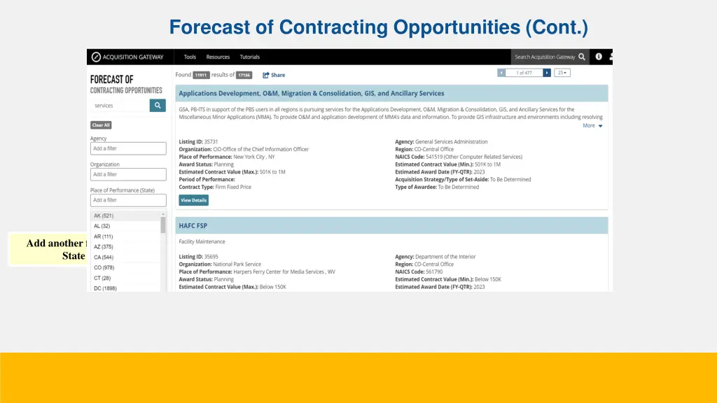forecast of contracting opportunities cont 6