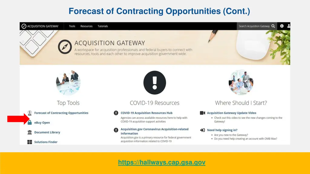 forecast of contracting opportunities cont