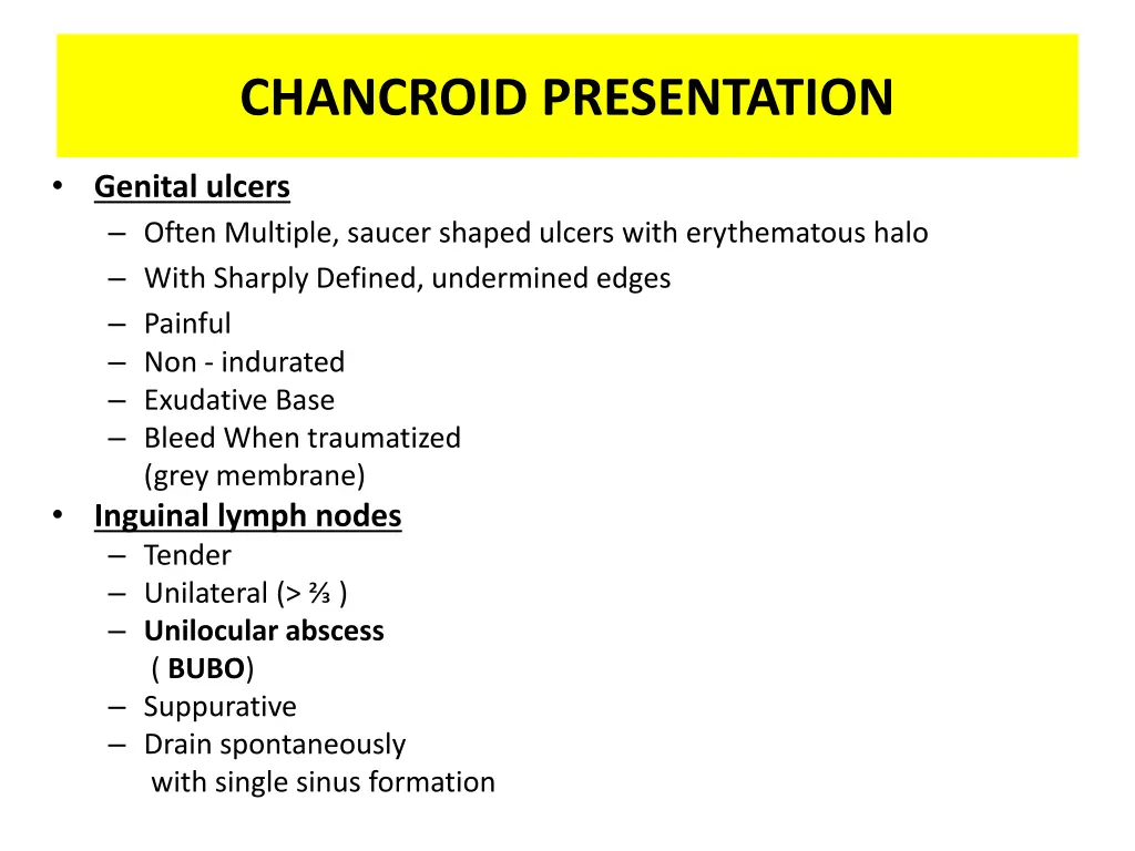 chancroid presentation