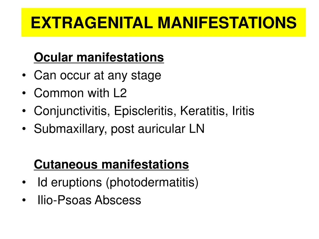 extragenital manifestations