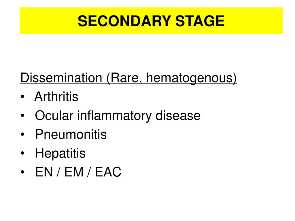 secondary stage