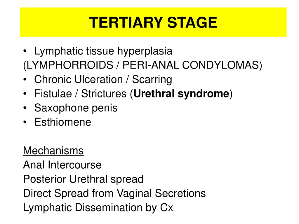 tertiary stage 1