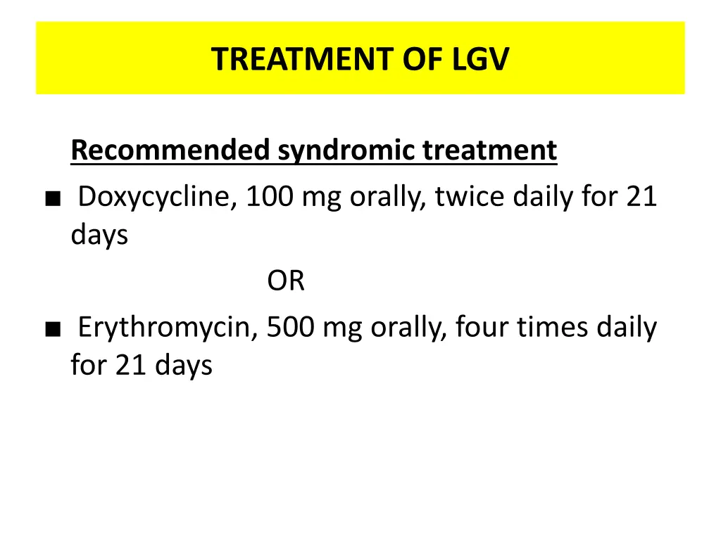 treatment of lgv