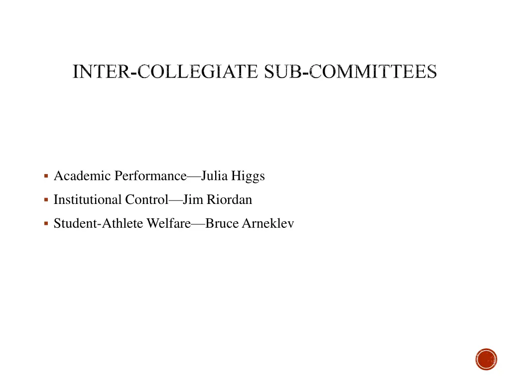 inter collegiate sub committees