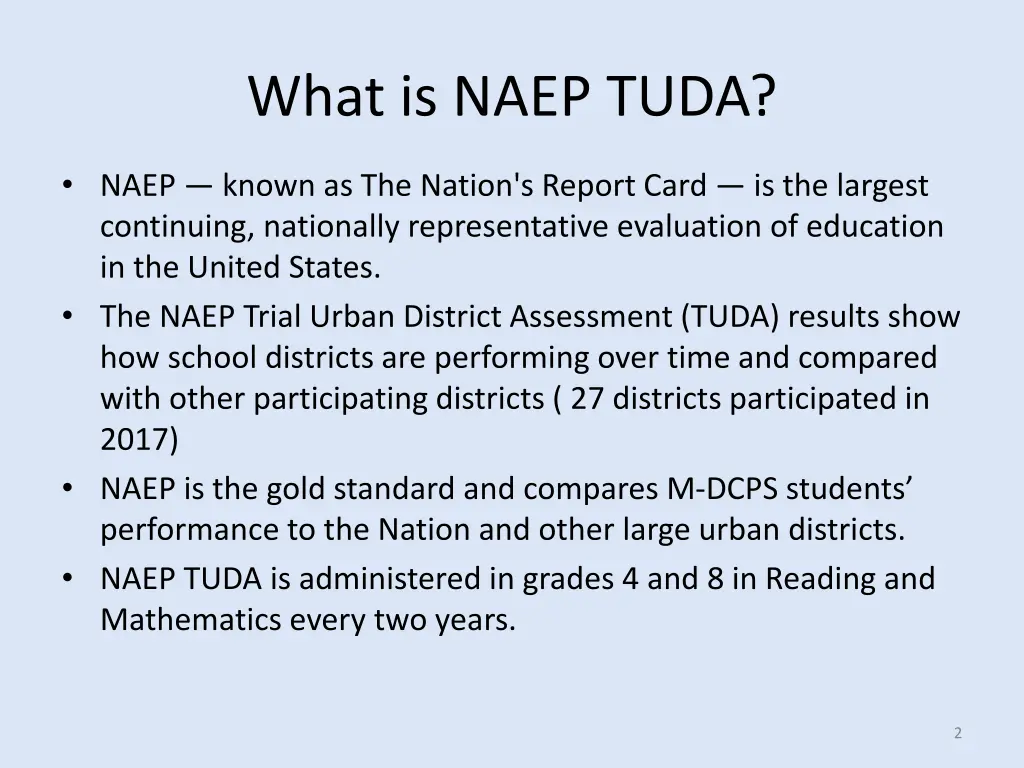 what is naep tuda