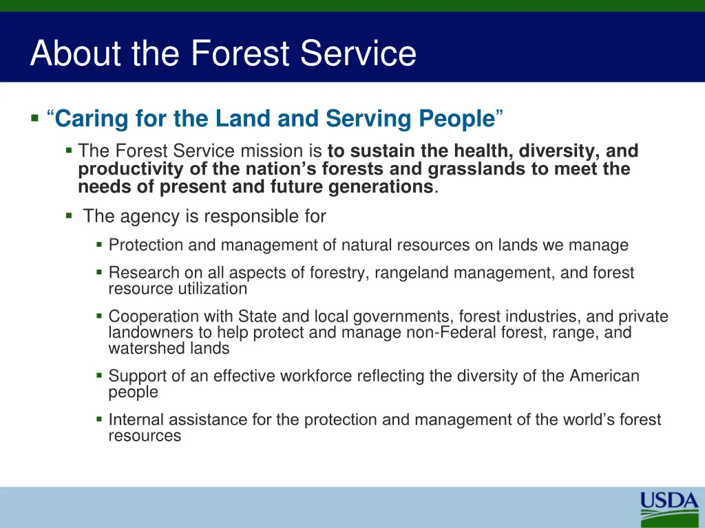 about the forest service