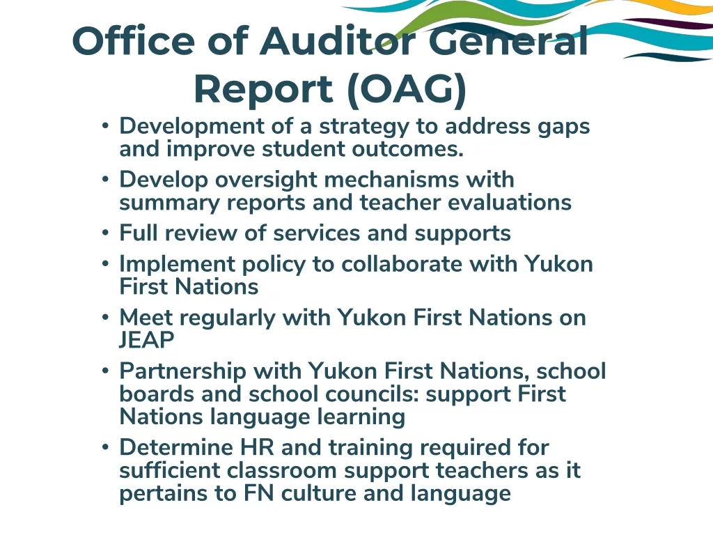 office of auditor general report oag development