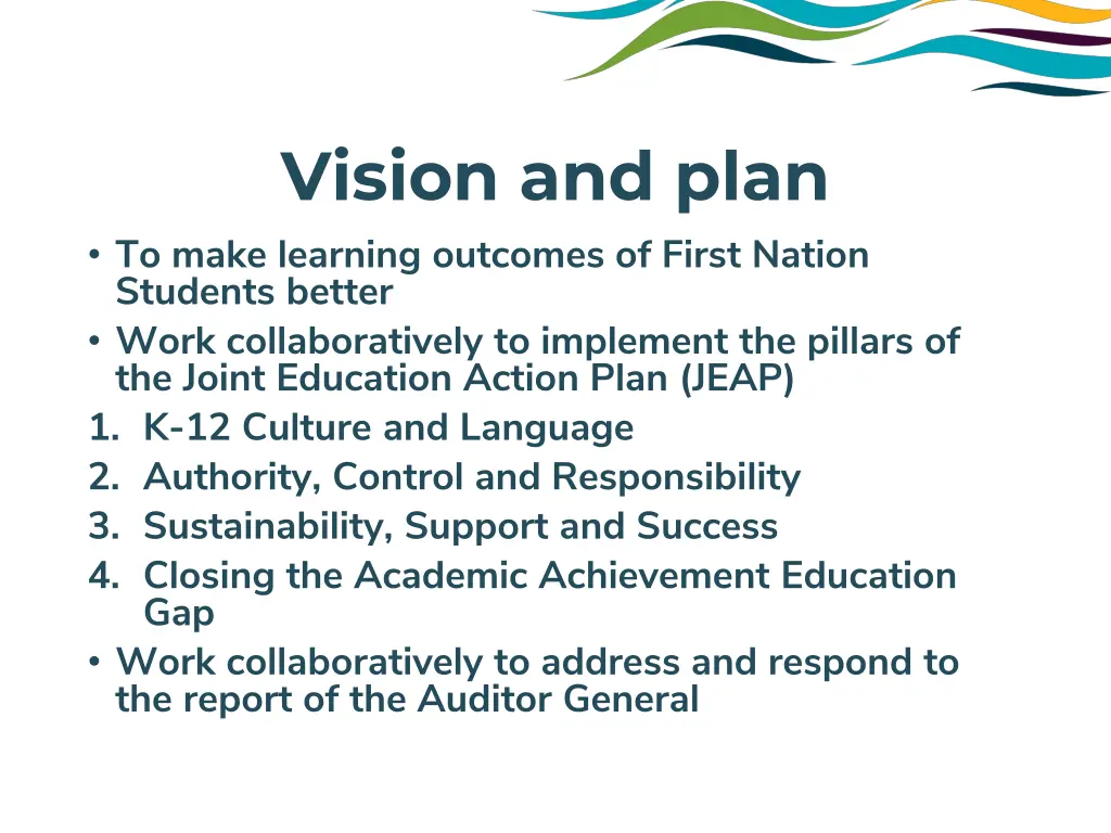 vision and plan to make learning outcomes