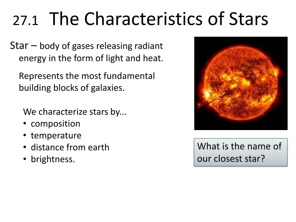 27 1 the characteristics of stars