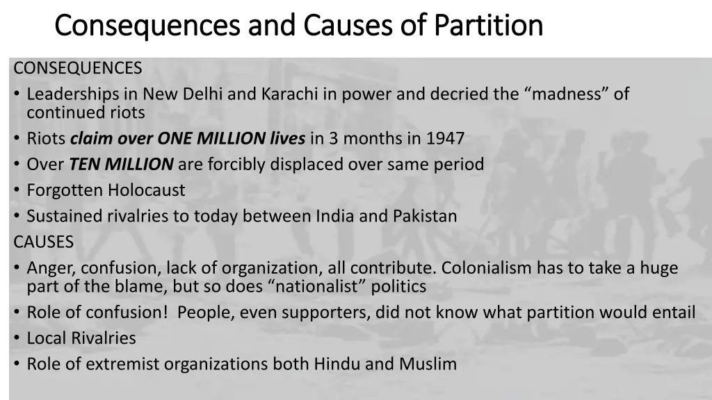 consequences and causes consequences and causes