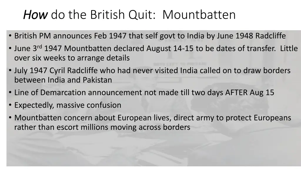 how how do the british quit mountbatten