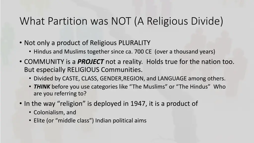 what partition was not a religious divide