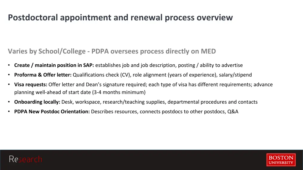 postdoctoral appointment and renewal process