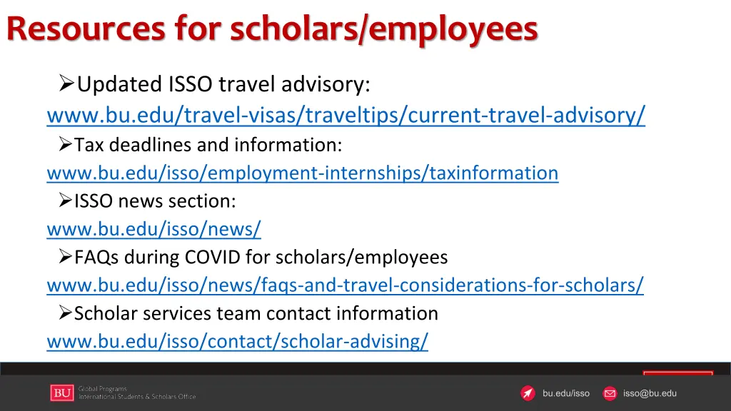 resources for scholars employees