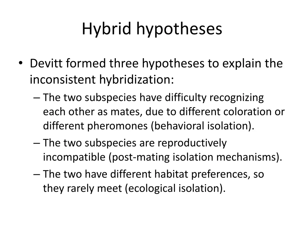 hybrid hypotheses