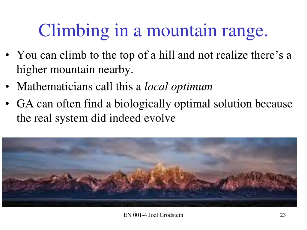 climbing in a mountain range