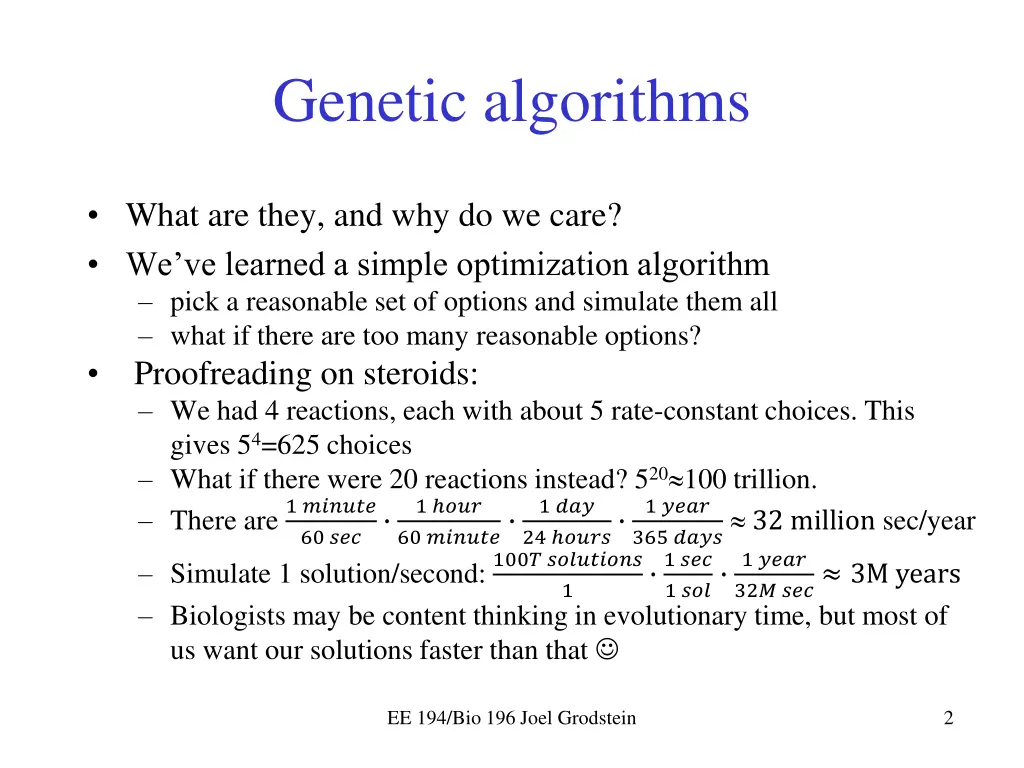 genetic algorithms