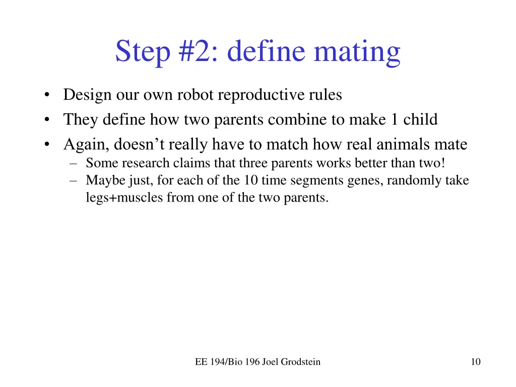 step 2 define mating