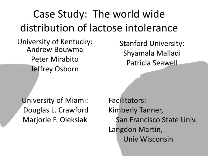 case study the world wide distribution of lactose