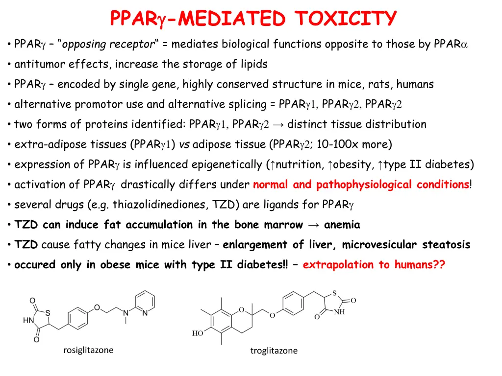 ppar mediated toxicity ppar opposing receptor