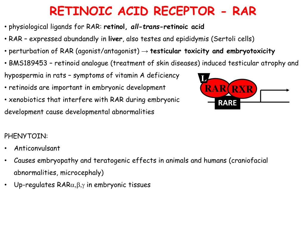 retinoic acid receptor rar physiological ligands