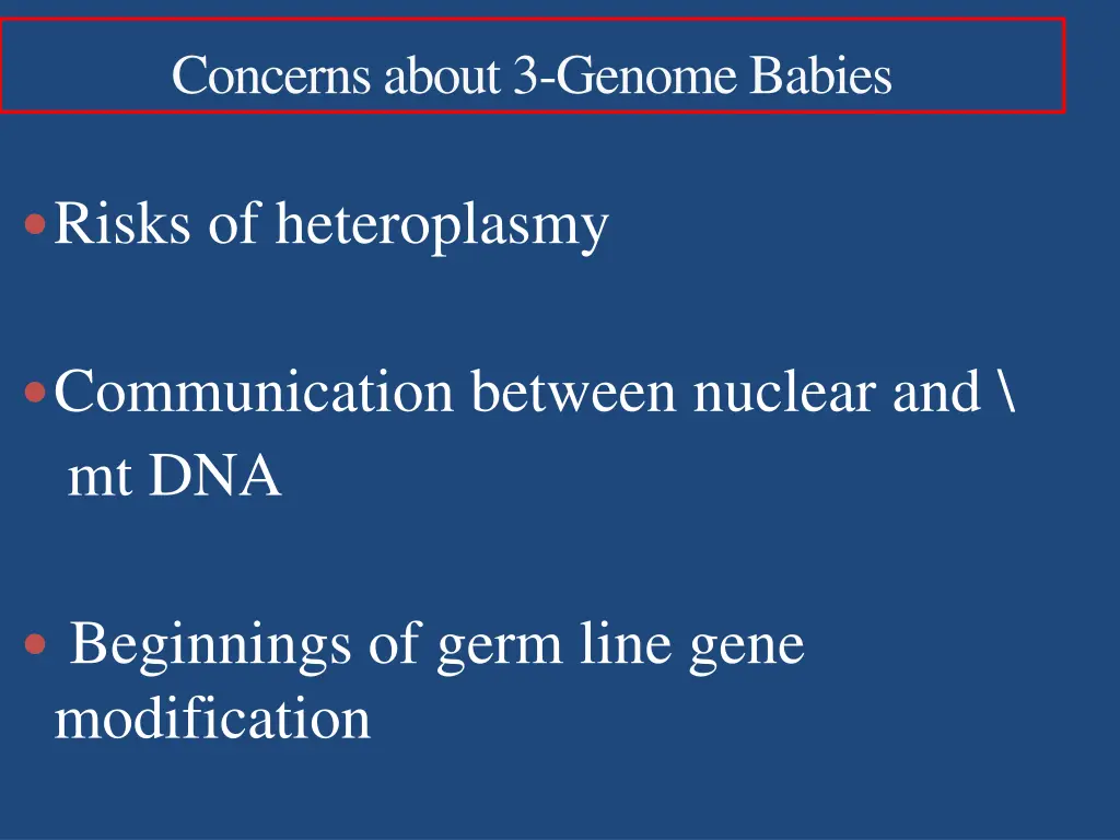 concerns about 3 genome babies