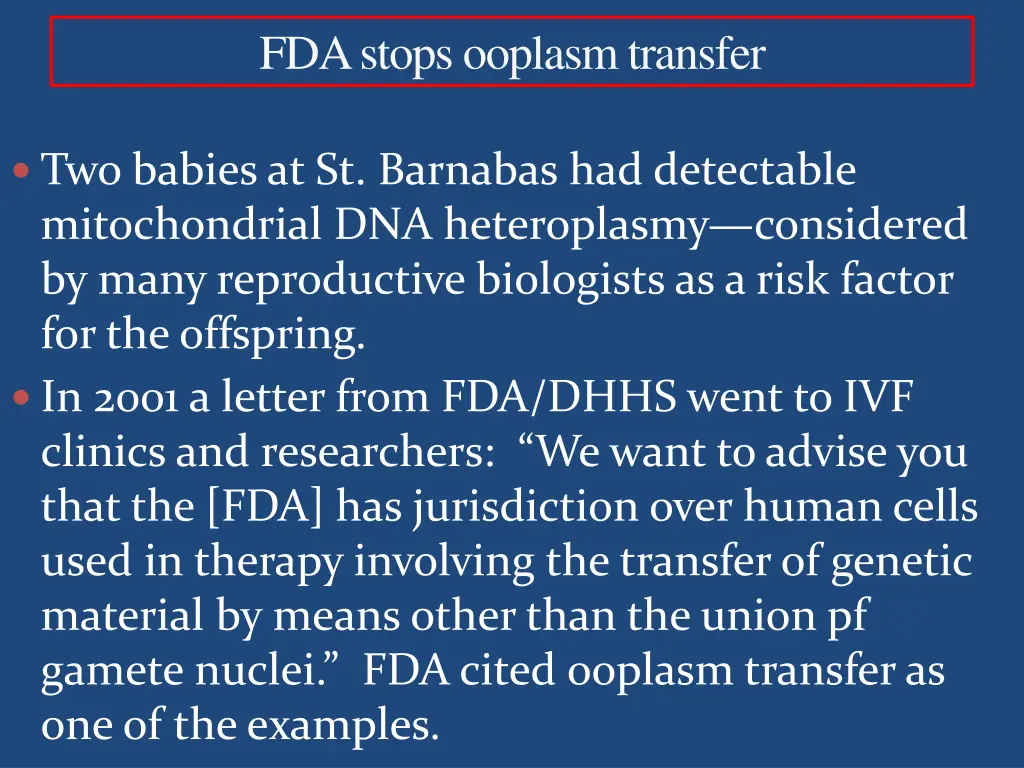 fda stops ooplasmtransfer