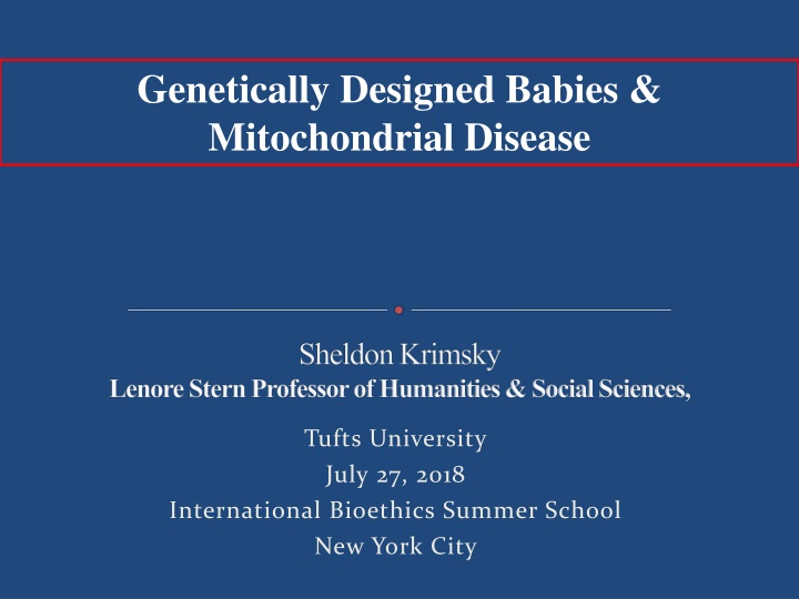 genetically designed babies mitochondrial disease