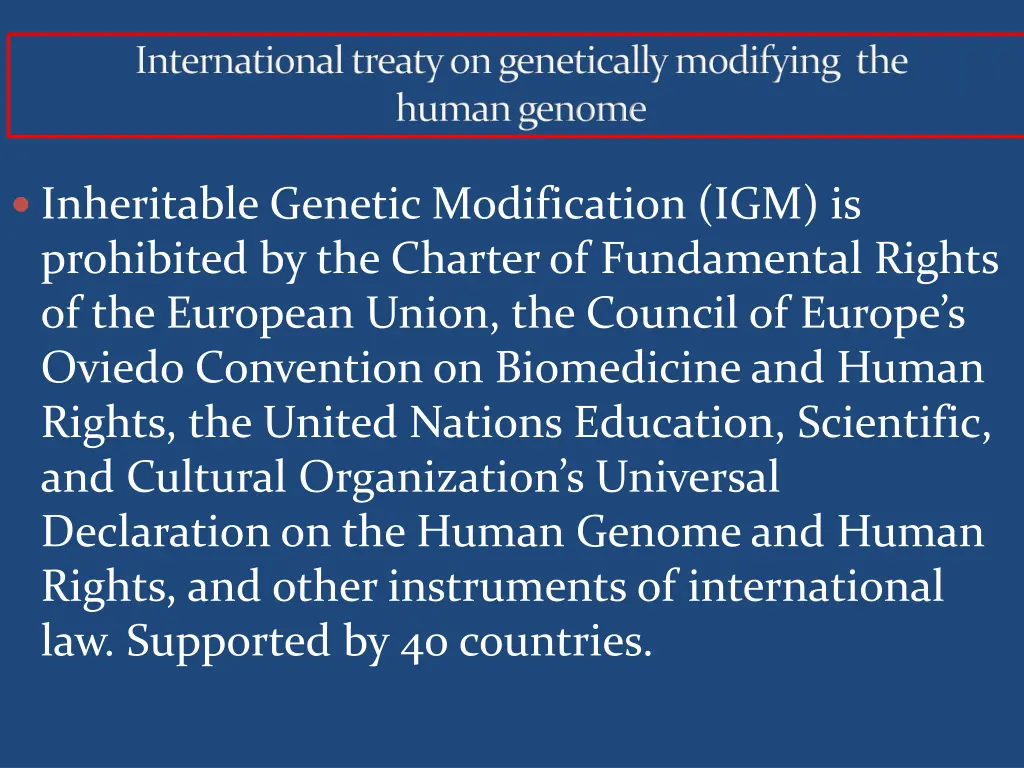 international treaty on genetically modifying