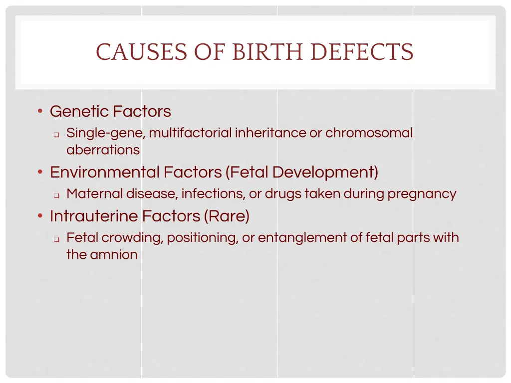 causes of birth defects