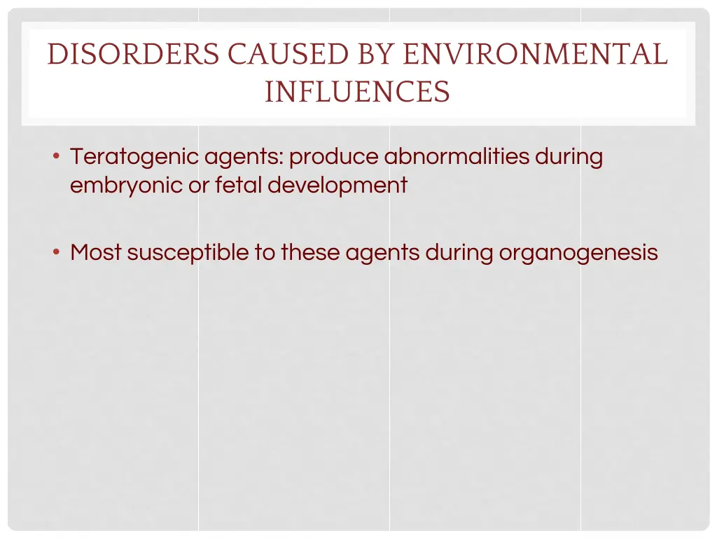 disorders caused by environmental influences