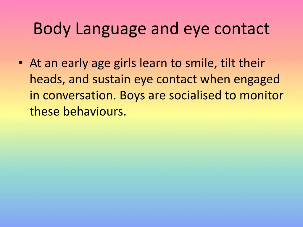 body language and eye contact