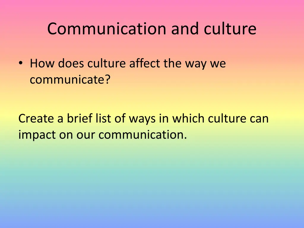 communication and culture