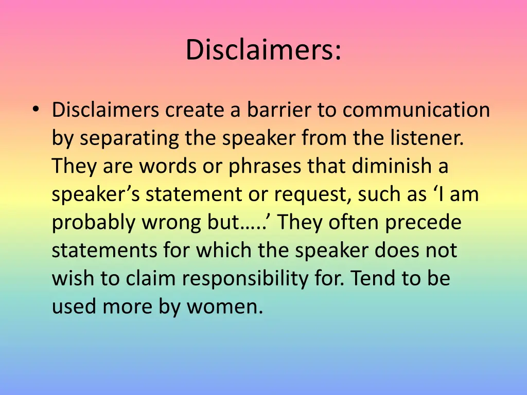 disclaimers