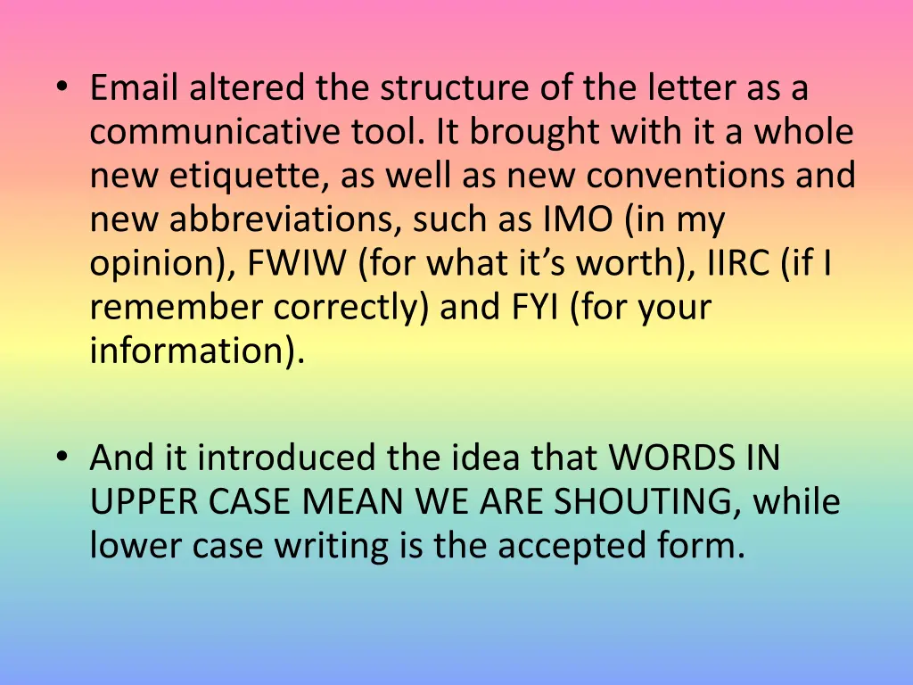 email altered the structure of the letter