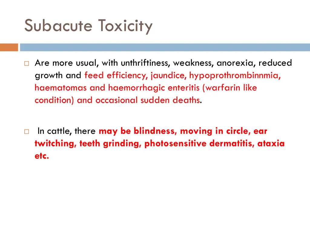 subacute toxicity