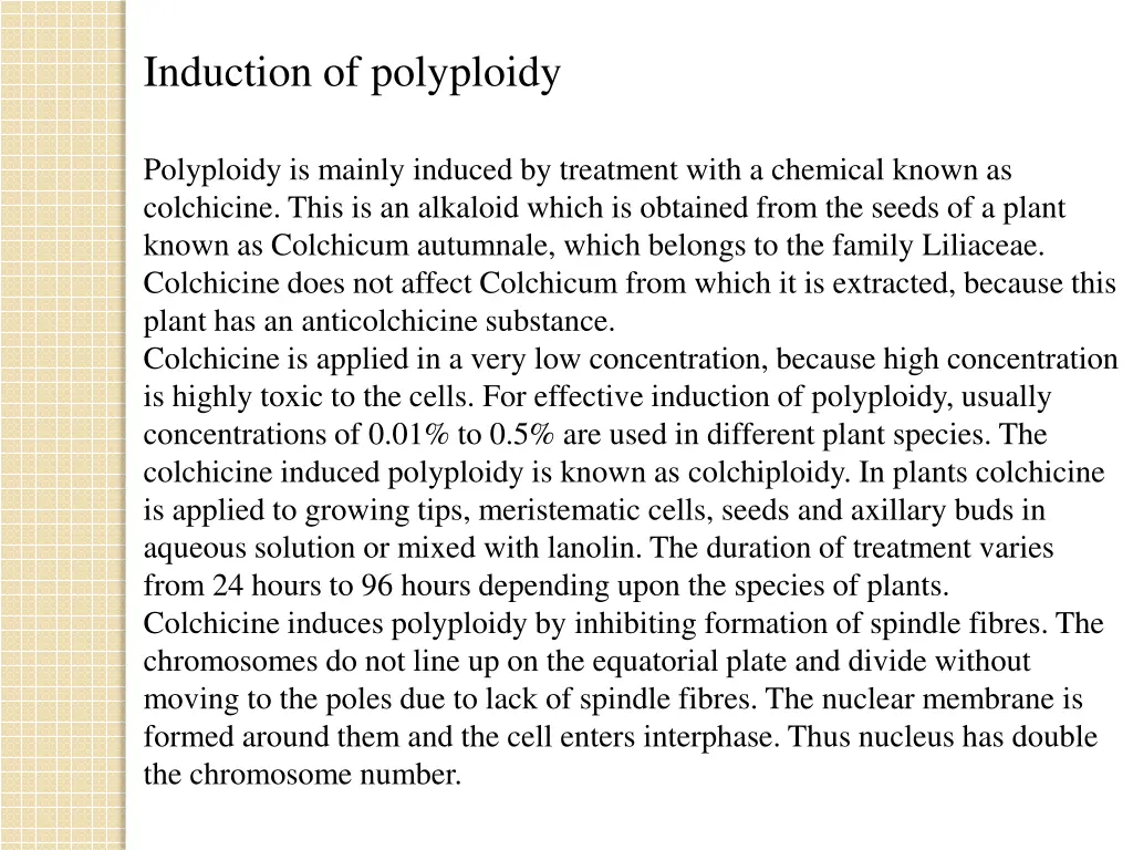 induction of polyploidy