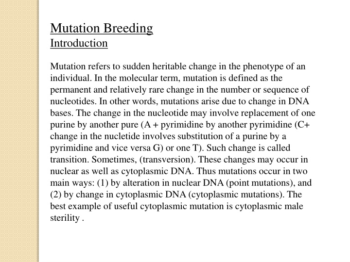 mutation breeding introduction