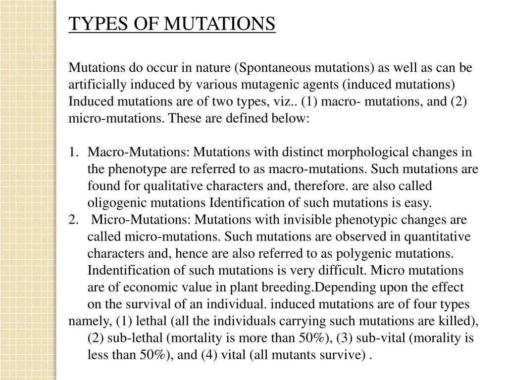 types of mutations