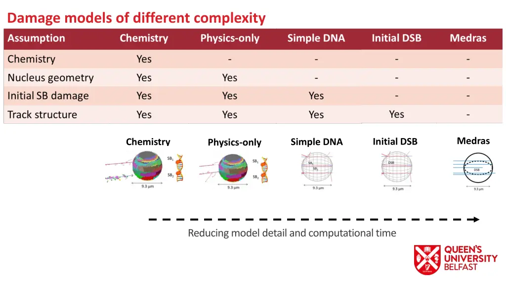 damage models of different complexity