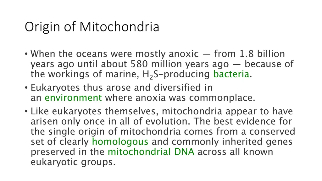 origin of mitochondria