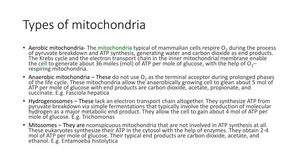 types of mitochondria