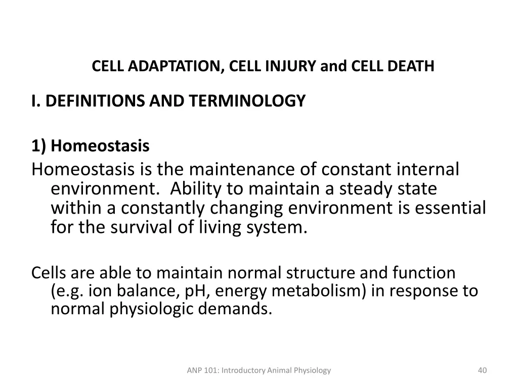 cell adaptation cell injury and cell death