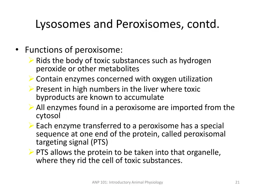 lysosomes and peroxisomes contd 1