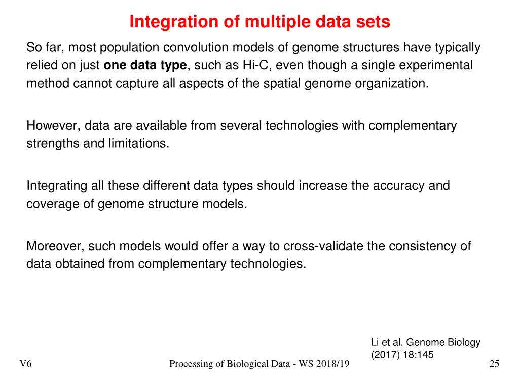 integration of multiple data sets 1