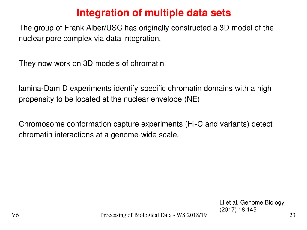 integration of multiple data sets