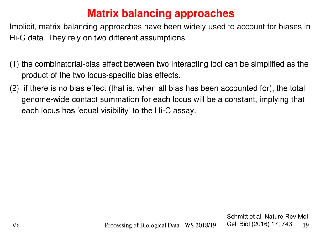 matrix balancing approaches